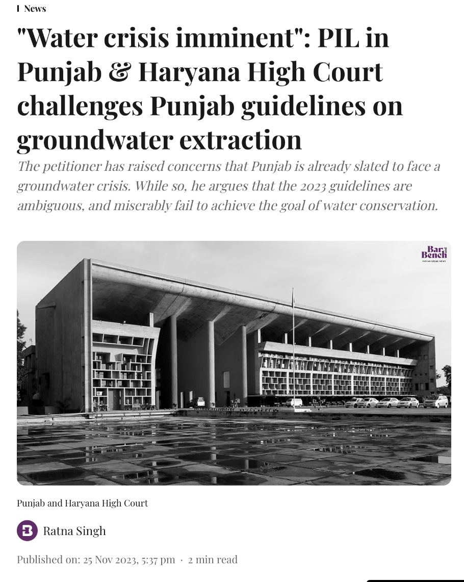 PIL challenges Punjab guidelines on groundwater extraction